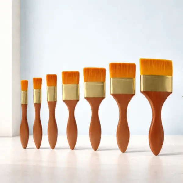 Wash Brushes in Alluminum Ferrule Orange Handle