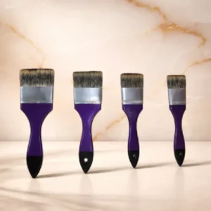 Wash Brushes in Alluminum Ferrule Purple-Black Handle