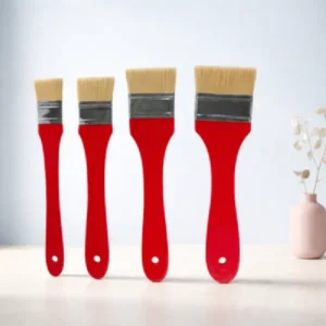 Wash Brushes in Alluminum Ferrule Red Handle