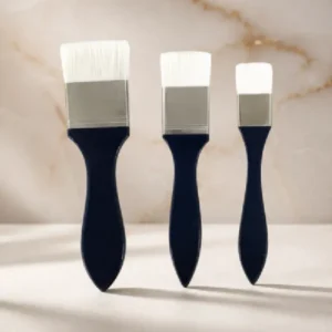 Wash Brushes in Alluminum Ferrule Black Handle