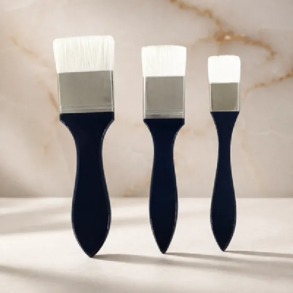 Wash Brushes in Alluminum Ferrule Black Handle