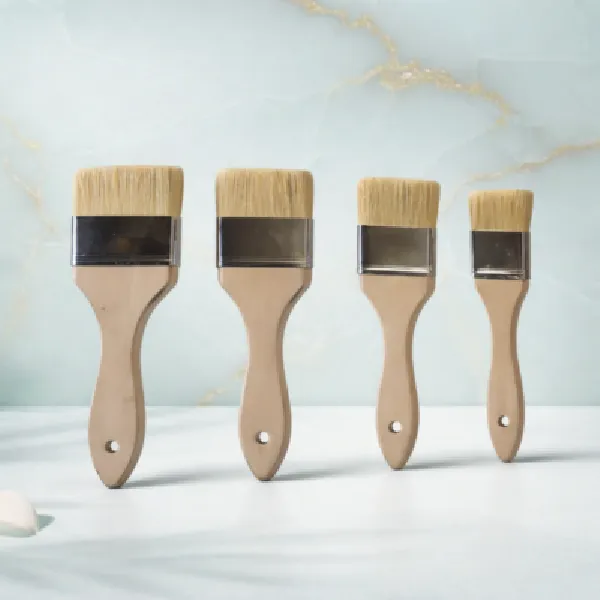 Wash Brushes in Alluminum Ferrule Brown Handle