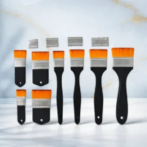 Wash Brushes in Alluminum Ferrule Black Handle