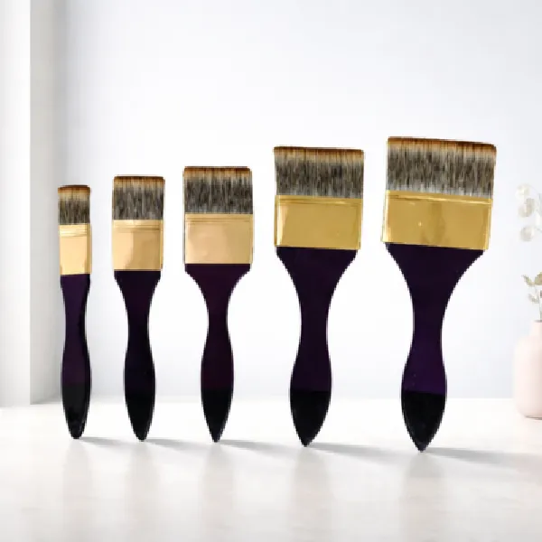 Wash Brushes in Alluminum Ferrule Black Handle