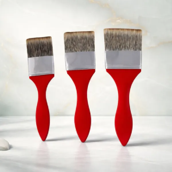 Wash Brushes in Alluminum Ferrule Red Handle